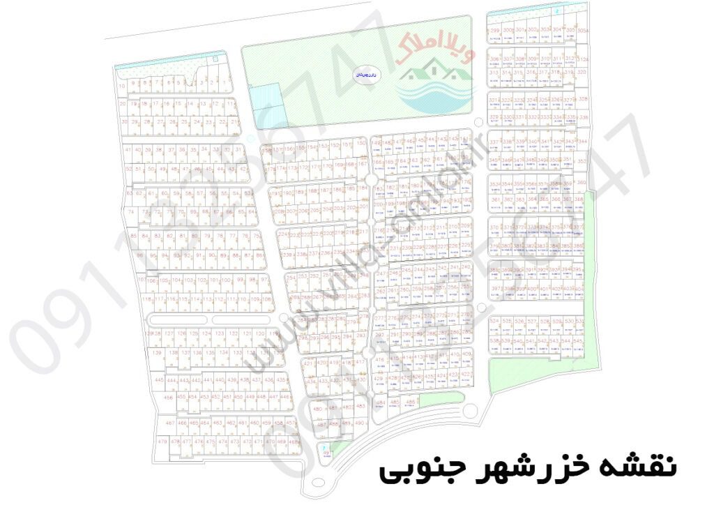 نقشه جانمایی شهرک خزرشهر جنوبی